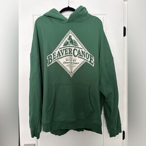 Roots Green Beaver Canoe Graphic Hoodie